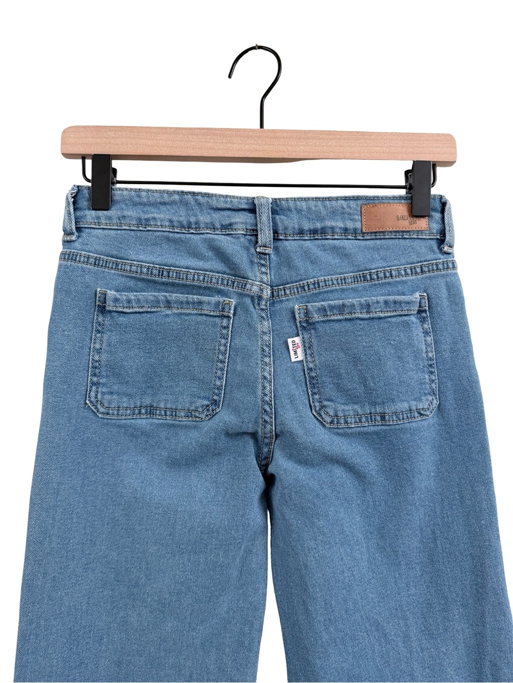 Limited Too Blue Wide-Leg Patch Jeans for girls - Picture 4 of 12